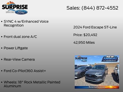 Used 2024 Ford Escape ST-Line w/ Tech Pack #1 FWD image 13