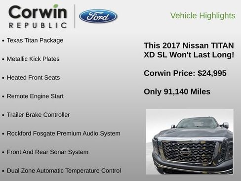 Used 2017 Nissan Titan SL w/ Texas Titan Edition AWD/4WD image 6
