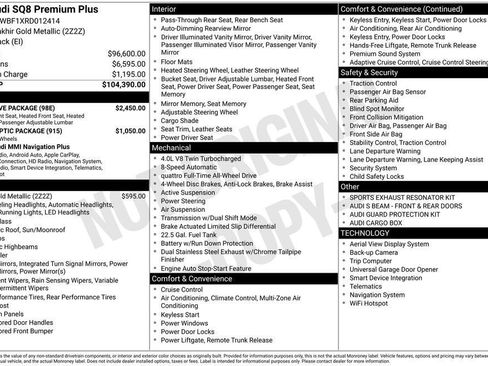 Used 2024 Audi SQ8 Premium Plus w/ Executive Package AWD/4WD image 32