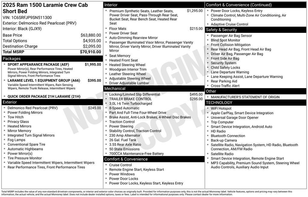Used 2025 RAM 1500 Laramie w/ Sport Appearance Package AWD/4WD image 3