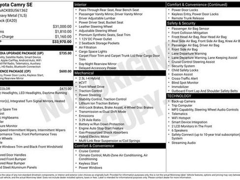 Used 2025 Toyota Camry SE w/ Multimedia Upgrade Package FWD image 7