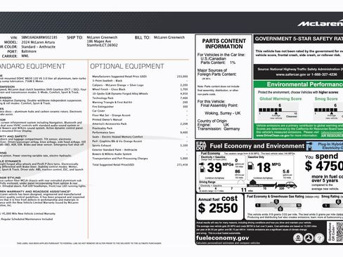Used 2024 McLaren Artura RWD image 37