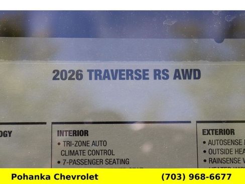 New 2026 Chevrolet Traverse RS AWD/4WD image 32
