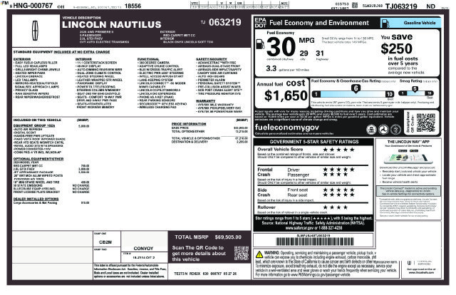 New 2026 Lincoln Nautilus Premier w/ Equipment Group 102A AWD/4WD image 26
