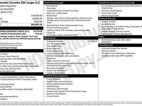 Used 2015 Chevrolet Corvette Z06 w/ 2LZ Preferred Equipment Group RWD image 9