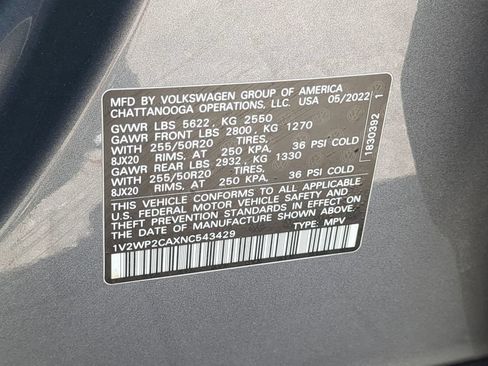 Certified 2022 Volkswagen Atlas SE FWD image 36