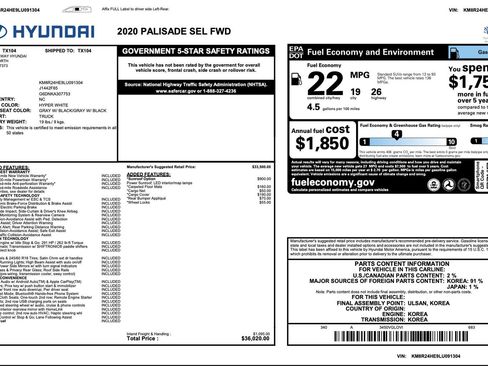 Used 2020 Hyundai Palisade SEL FWD image 3