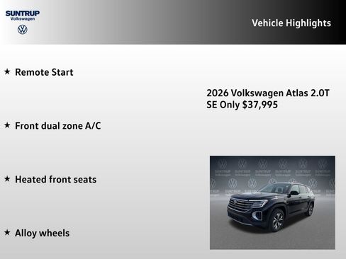 New 2026 Volkswagen Atlas SE AWD/4WD image 7