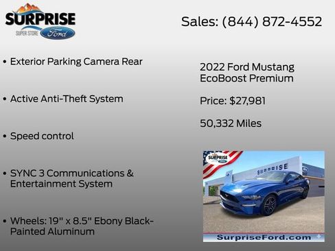Used 2022 Ford Mustang Premium w/ Security Package RWD image 12