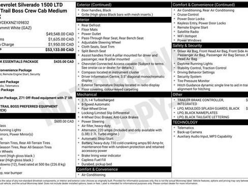 Used 2022 Chevrolet Silverado 1500 Custom Trail Boss w/ LPO, Dark Essentials Package AWD/4WD image 20