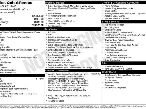 Used 2020 Subaru Outback Premium AWD/4WD image 2