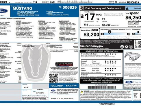 Used 2024 Ford Mustang Dark Horse w/ Dark Horse Handlin Package RWD image 4