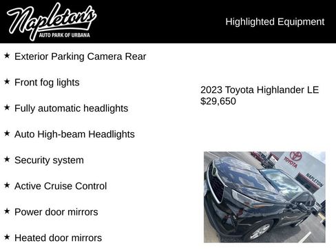 Used 2023 Toyota Highlander LE AWD/4WD image 3