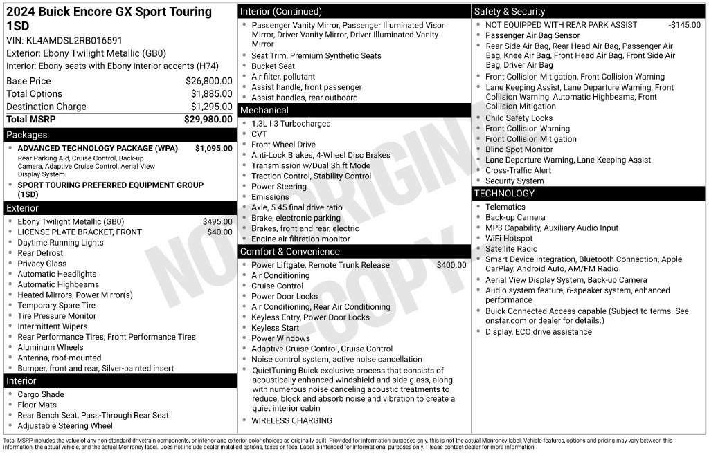 Used 2024 Buick Encore GX Sport Touring w/ Advanced Technology Package FWD image 14