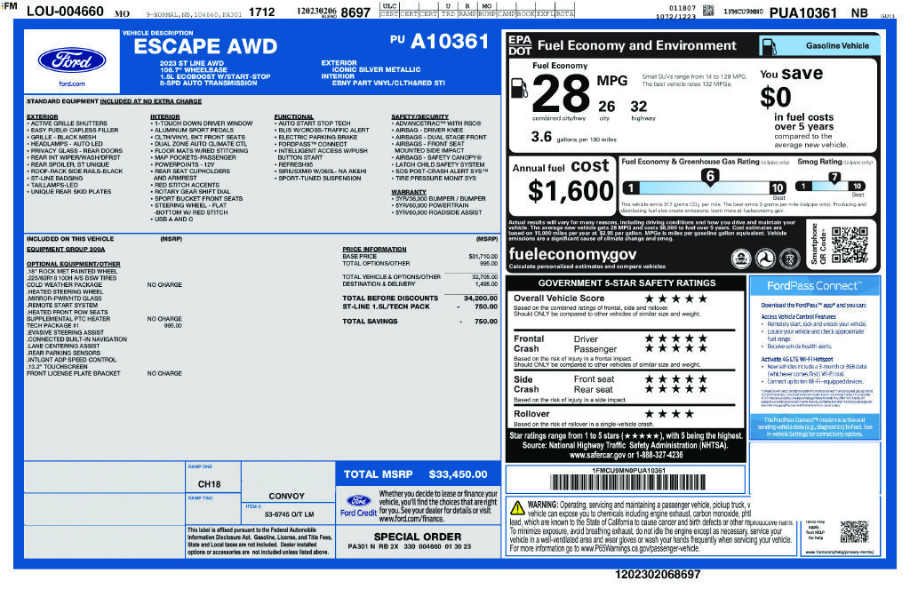 Used 2023 Ford Escape ST-Line w/ Tech Pack #1 AWD/4WD image 3