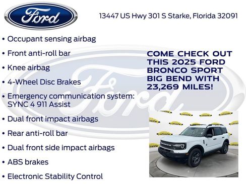 Certified 2025 Ford Bronco Sport Big Bend AWD/4WD image 27