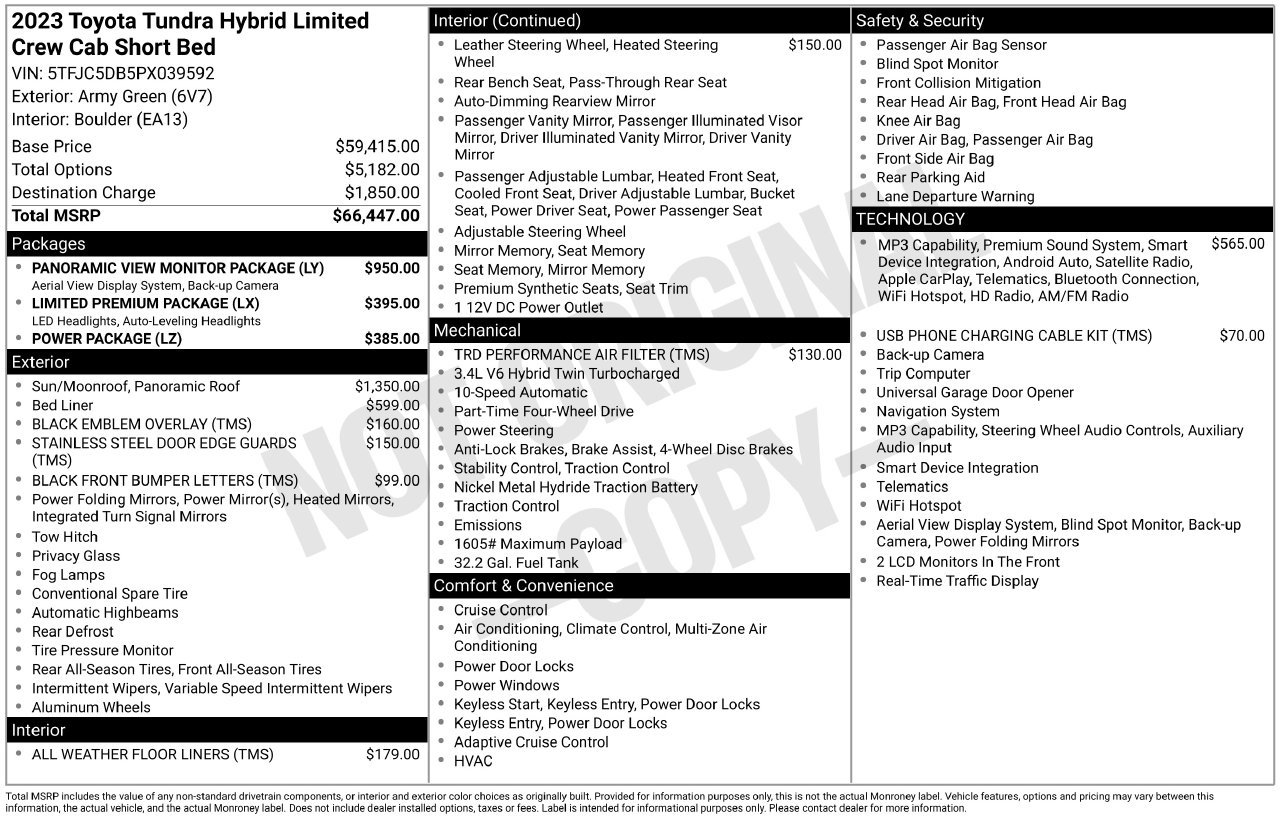 Used 2023 Toyota Tundra Limited AWD/4WD image 45