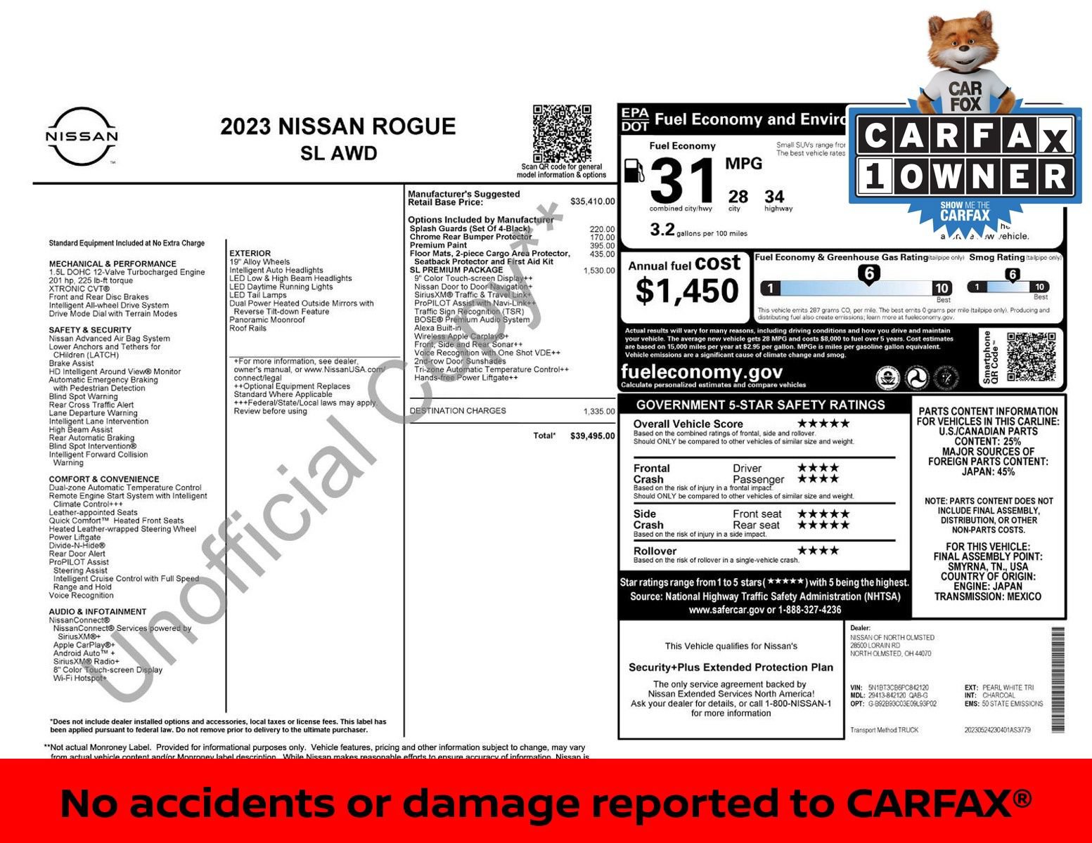 Certified 2023 Nissan Rogue SL w/ SL Premium Package AWD/4WD image 3