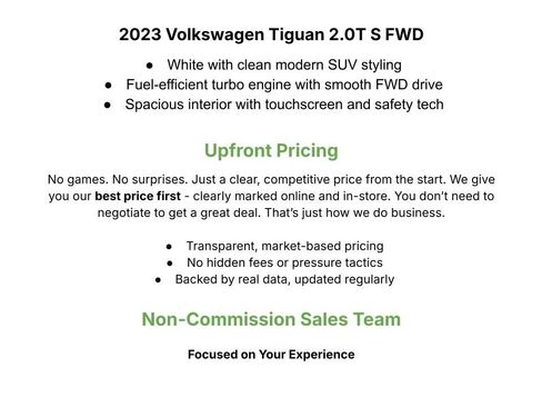 Used 2023 Volkswagen Tiguan S w/ IQ.Drive Package FWD image 3