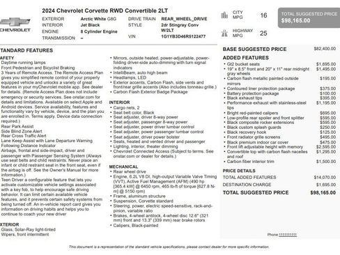 Used 2024 Chevrolet Corvette Stingray Preferred Conv RWD image 34