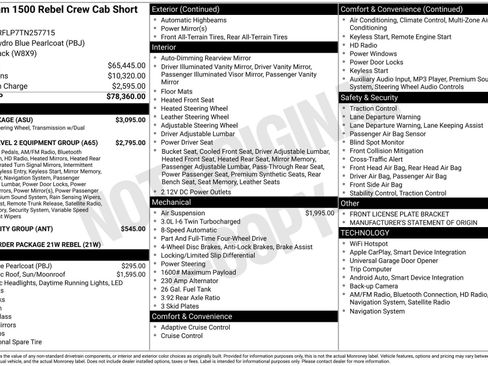 New 2026 RAM 1500 Rebel w/ G/T Package AWD/4WD image 3