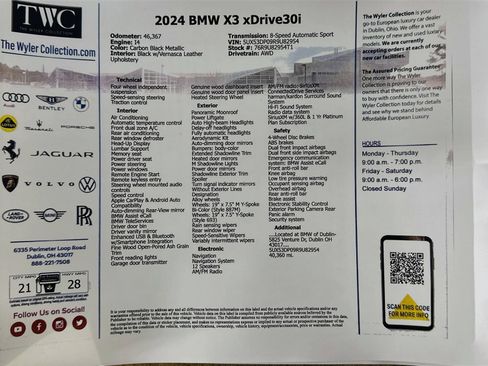 Used 2024 BMW X3 xDrive30i w/ Premium Package AWD/4WD image 47