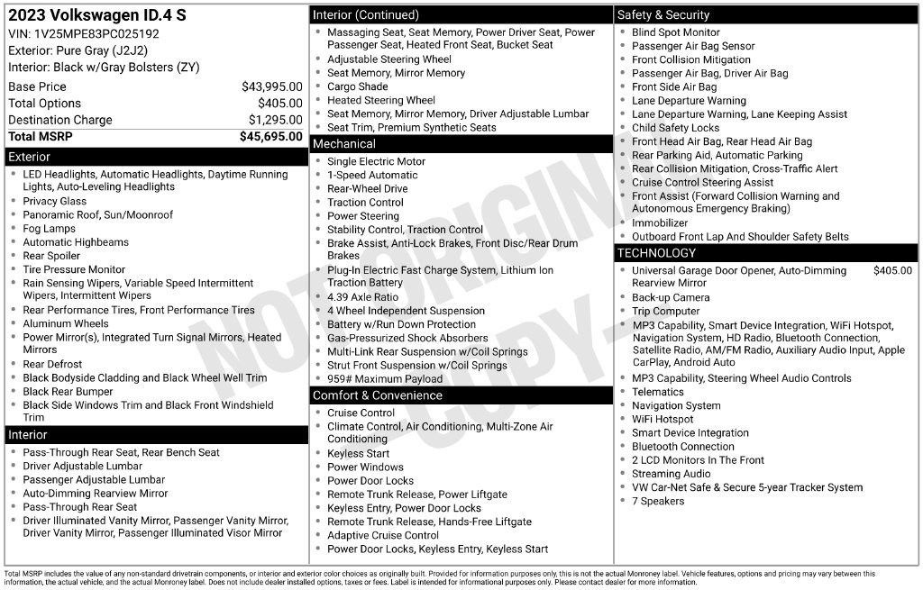Certified 2023 Volkswagen ID.4 S RWD image 38