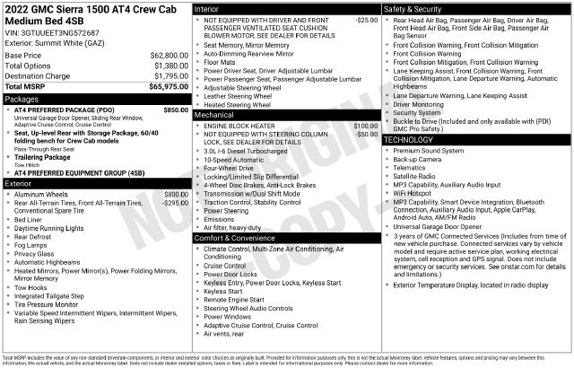 Used 2022 GMC Sierra 1500 AT4 w/ AT4 Preferred Package AWD/4WD image 21