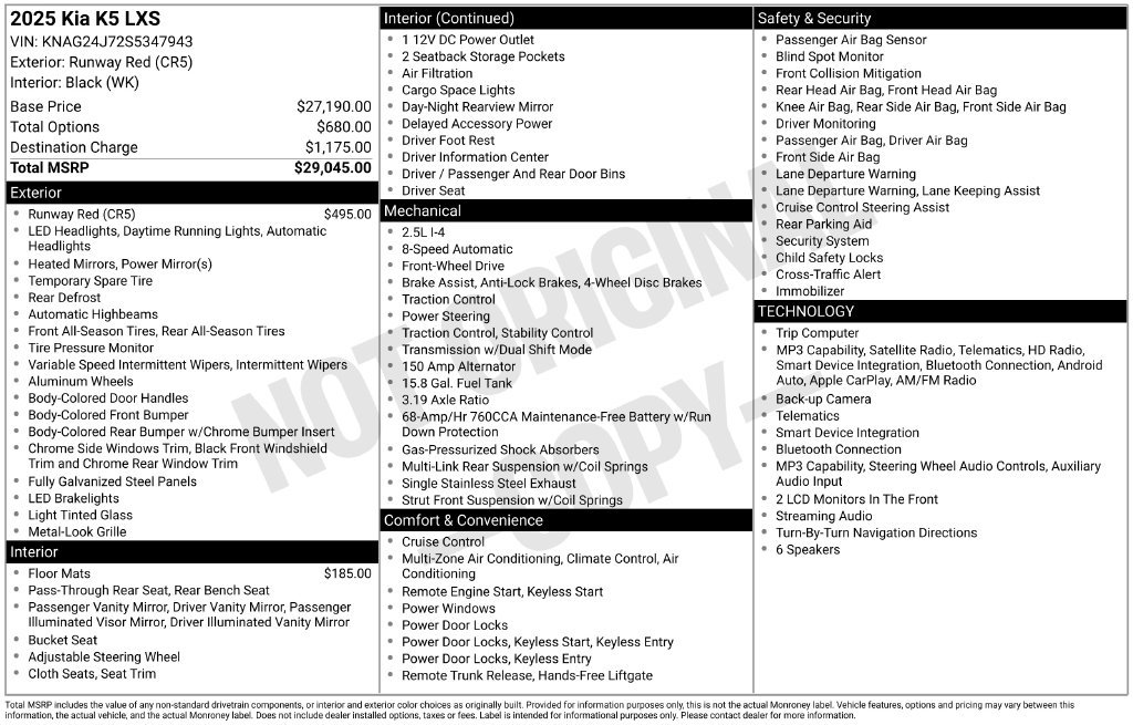 Used 2025 Kia K5 LXS FWD image 31