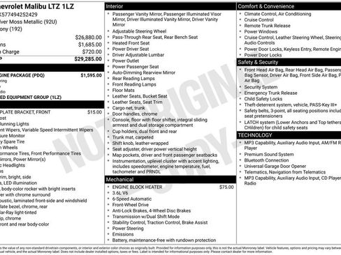 Used 2009 Chevrolet Malibu LTZ w/ HFV6 Engine Package FWD image 18