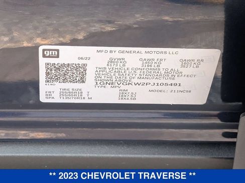 Certified 2023 Chevrolet Traverse LT AWD/4WD image 35