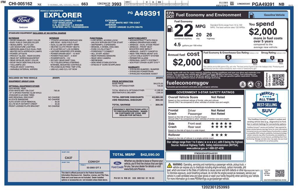 Used 2023 Ford Explorer XLT AWD/4WD image 4