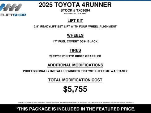 Used 2025 Toyota 4Runner SR5 AWD/4WD image 2
