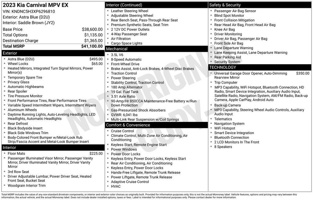 Used 2023 Kia Carnival EX FWD image 32