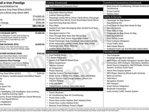Used 2019 Audi e-tron Prestige w/ Prestige Package AWD/4WD image 3