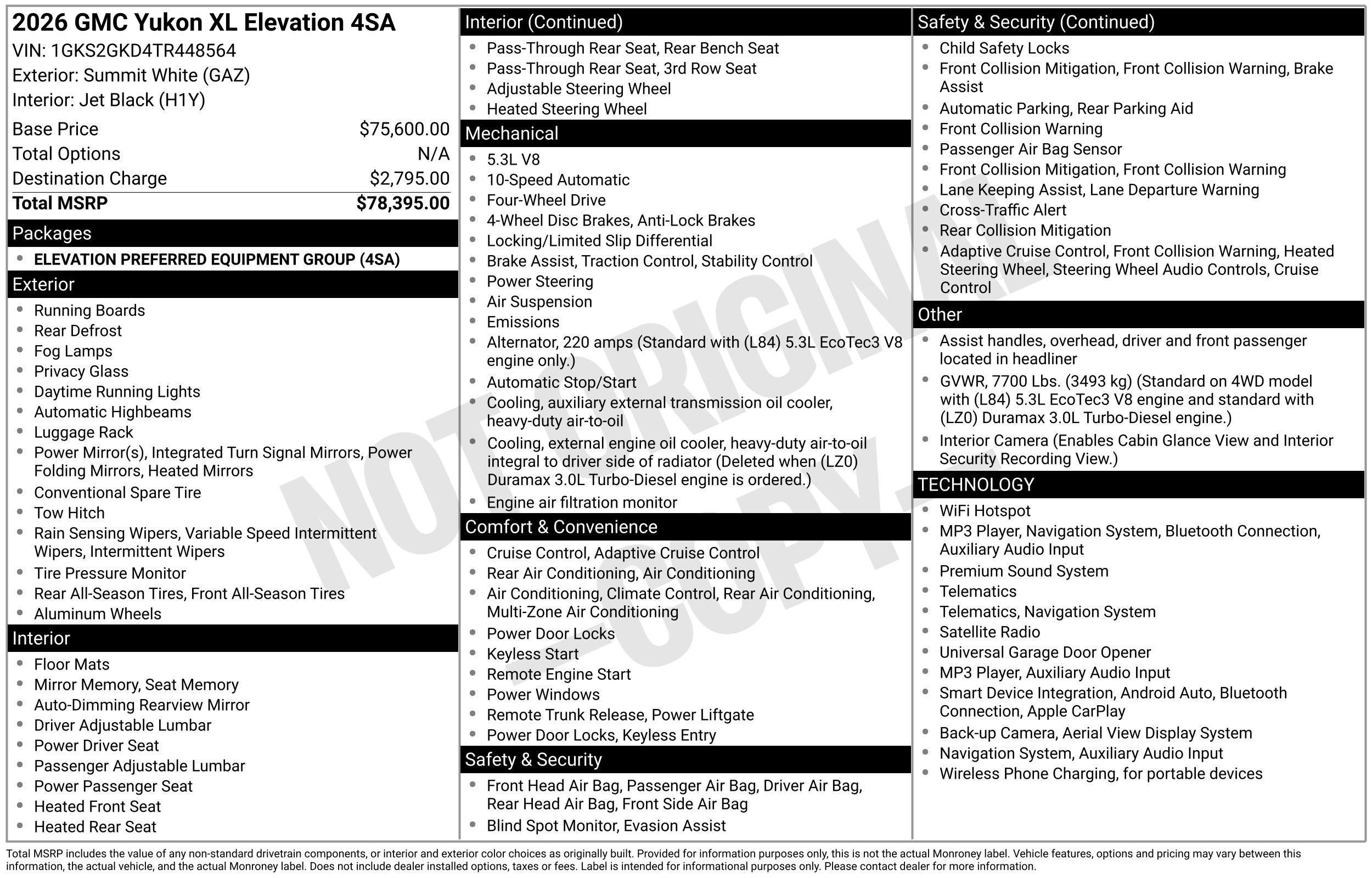 New 2026 GMC Yukon XL Elevation AWD/4WD image 4