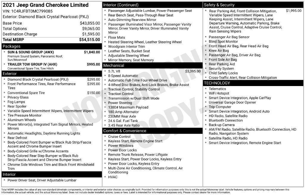 Used 2021 Jeep Grand Cherokee Limited w/ Sun & Sound Group AWD/4WD image 36