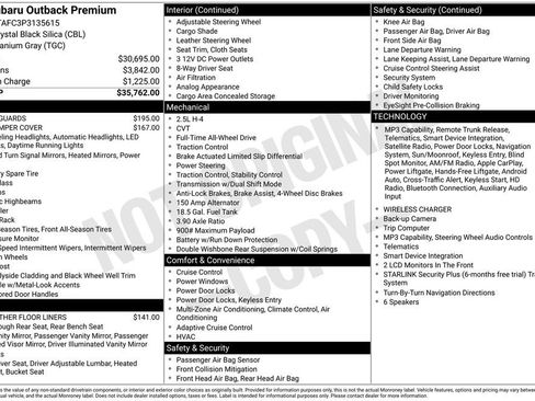 Certified 2023 Subaru Outback Premium AWD/4WD image 34