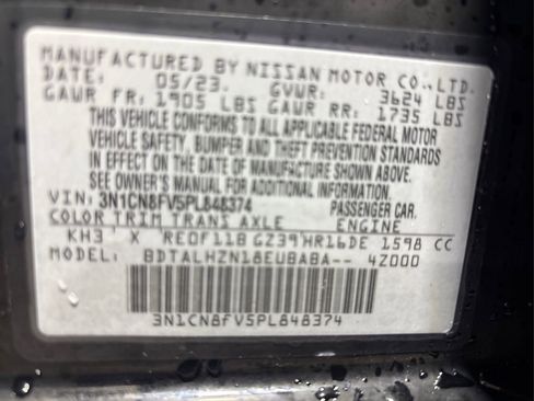 Used 2023 Nissan Versa SR w/ Trunk Package FWD image 16