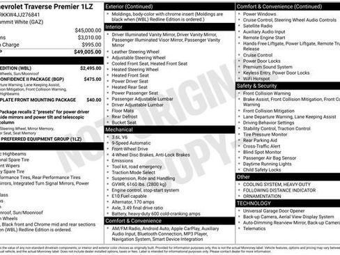 Used 2018 Chevrolet Traverse Premier w/ Redline Edition image 38