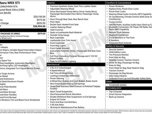 Used 2017 Subaru WRX STI w/ Popular Package #3 image 32