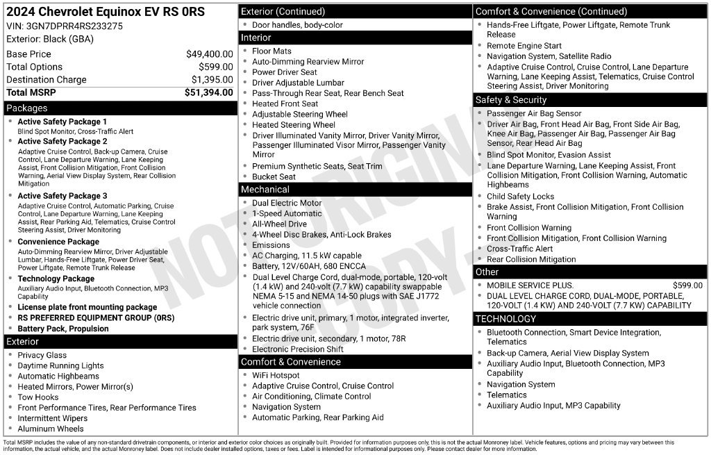 Used 2024 Chevrolet Equinox EV RS AWD/4WD image 1