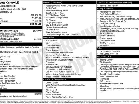 Used 2025 Toyota Camry LE w/ Convenience Package FWD image 17