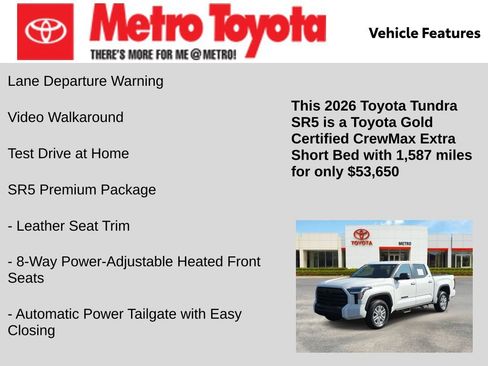 Certified 2026 Toyota Tundra SR5 w/ SR5 Premium Package AWD/4WD image 21