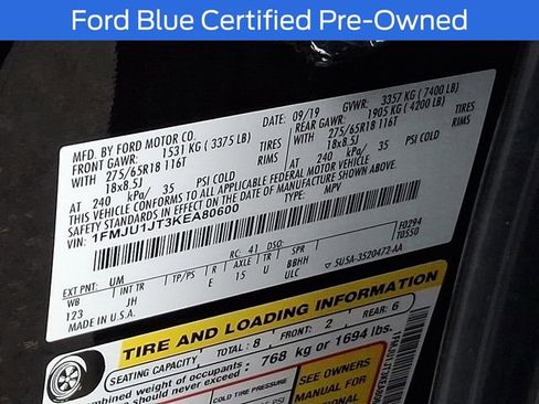 Used 2019 Ford Expedition XLT w/ Cargo Package AWD/4WD image 30