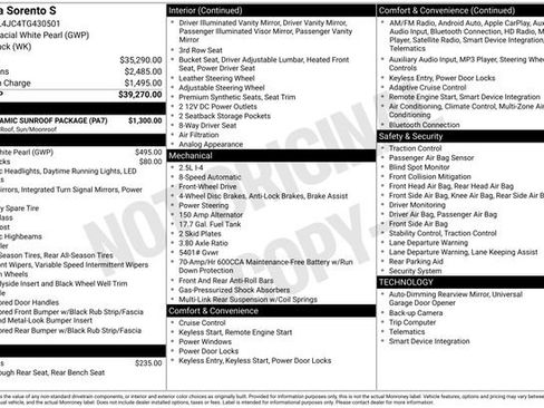 New 2026 Kia Sorento S w/ S Panoramic Sunroof Package FWD image 4