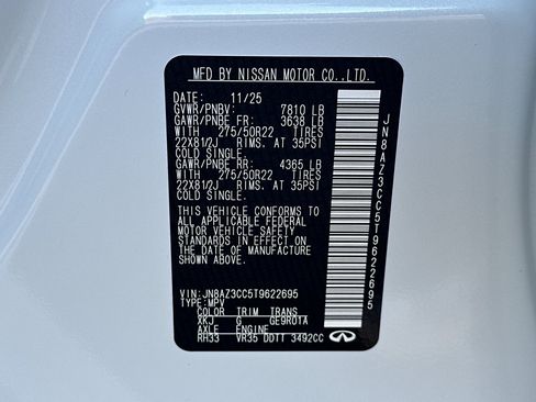 New 2026 INFINITI QX80 Autograph w/ Autograph Exterior Package image 33