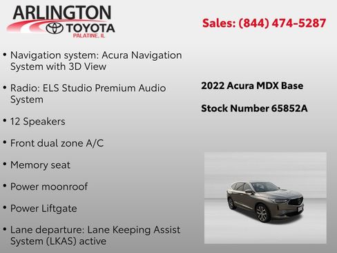 Used 2022 Acura MDX SH-AWD w/ Technology Package image 2