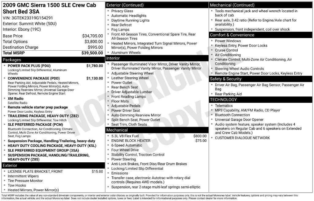 Used 2009 GMC Sierra 1500 SLE w/ Power Pack Plus AWD/4WD image 2