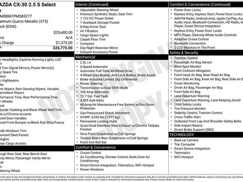 Used 2023 MAZDA CX-30 AWD 2.5 S w/ Select Package image 2